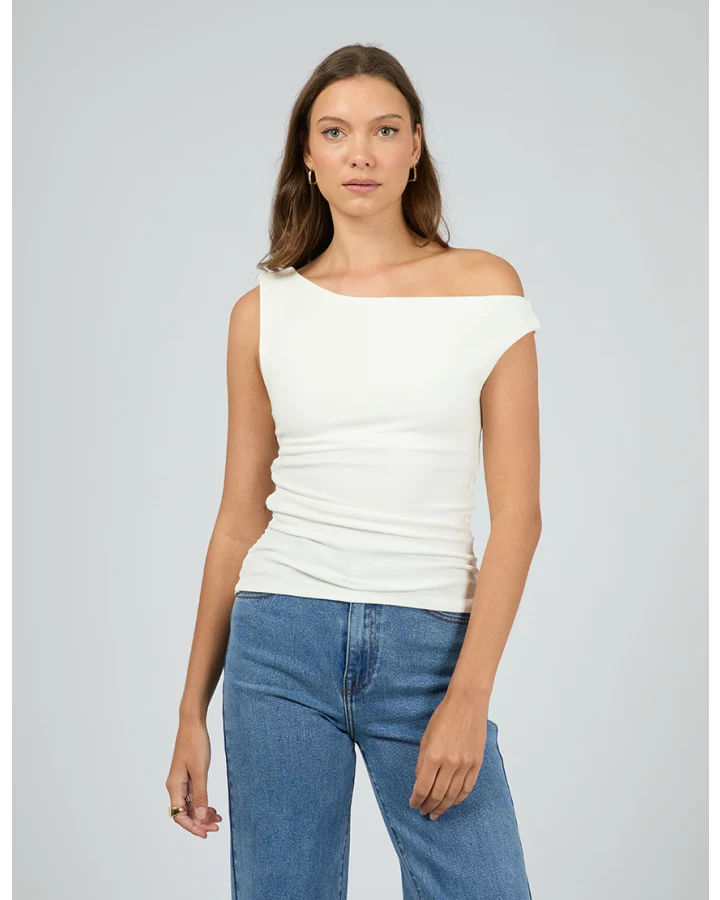 ALL ABOUT EVE Kylie Off Shoulder Top -White