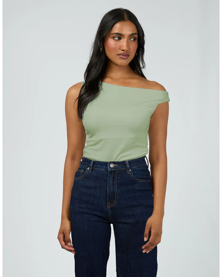 ALL ABOUT EVE Kylie Off Shoulder Top - Sage