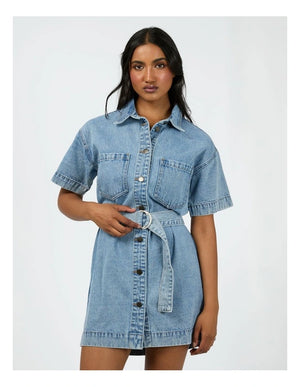 ALL ABOUT EVE Sunny Denim Dress - Light Blue