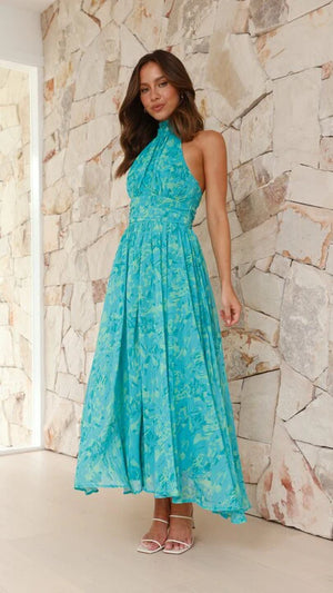 Pink Diamond Haylee Halter Maxi Dress