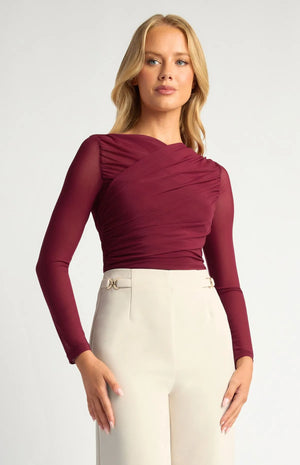 Carlee Cross Over Long Sleeve Top