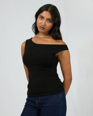 ALL ABOUT EVE Kylie Off Shoulder Top - Black