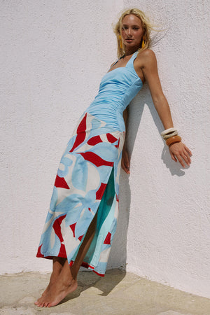 Seven Wonders Evie Halter Ruched Midi Dress