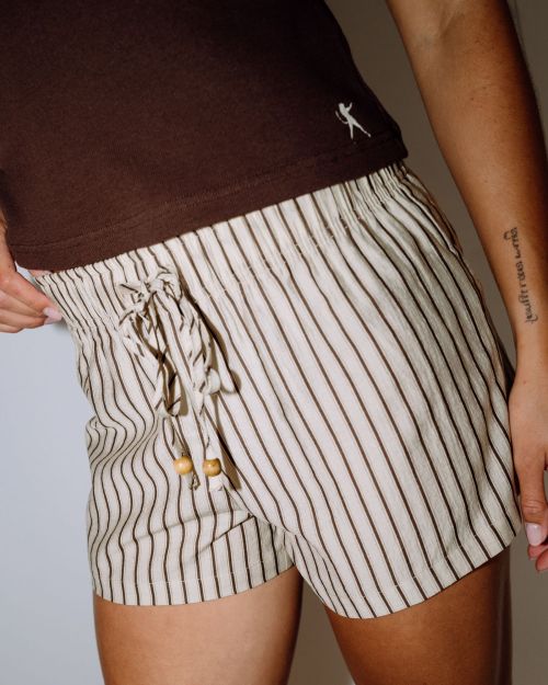 Rusty Sandy Stripe Short - Oatmeal Stripe