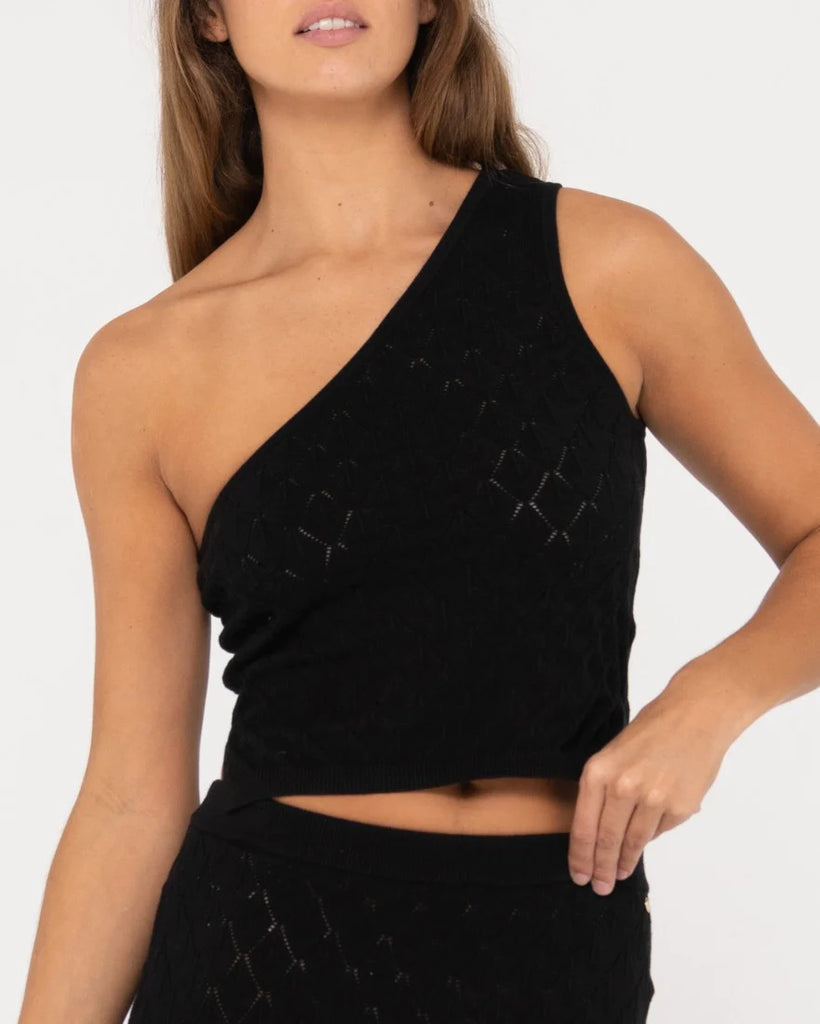 Rusty Leo One Shoulder Knit Top