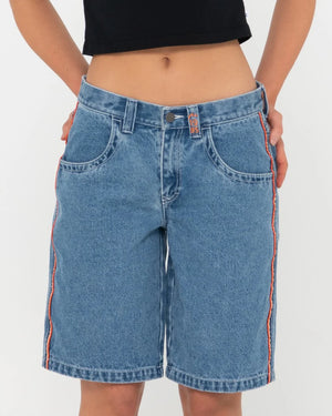 Rusty Flip Mommy Low Rise Wide Leg Denim Short