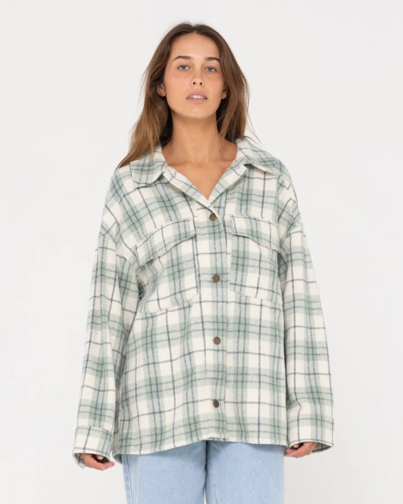 Rusty Stemming Long Sleeve Plaid Shirt