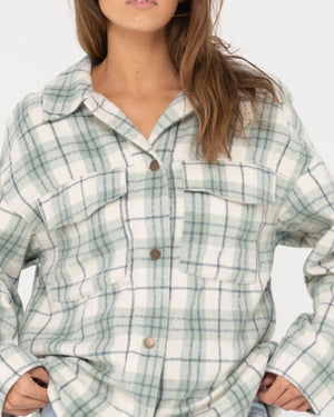 Rusty Stemming Long Sleeve Plaid Shirt