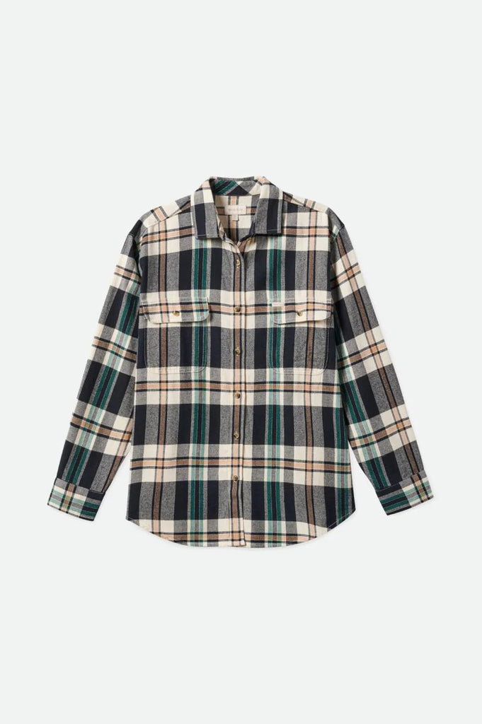 Brixton Bowery BF L/S Flannel - Whitecap/Black