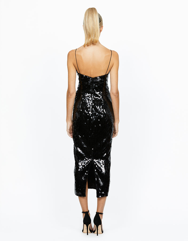 bariano black sequin dress BARIANO BLACK Elixir Sequin Midi Dress