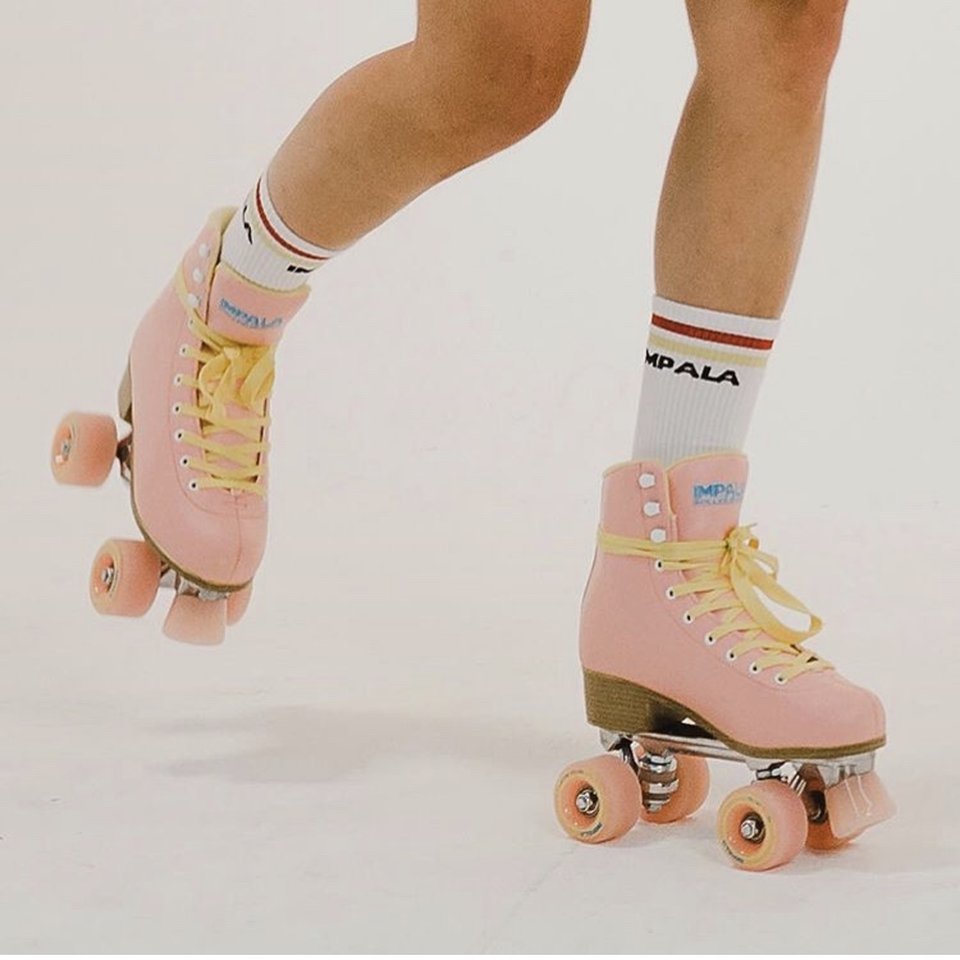 Impala Quad Roller Skates - Pink / Yellow